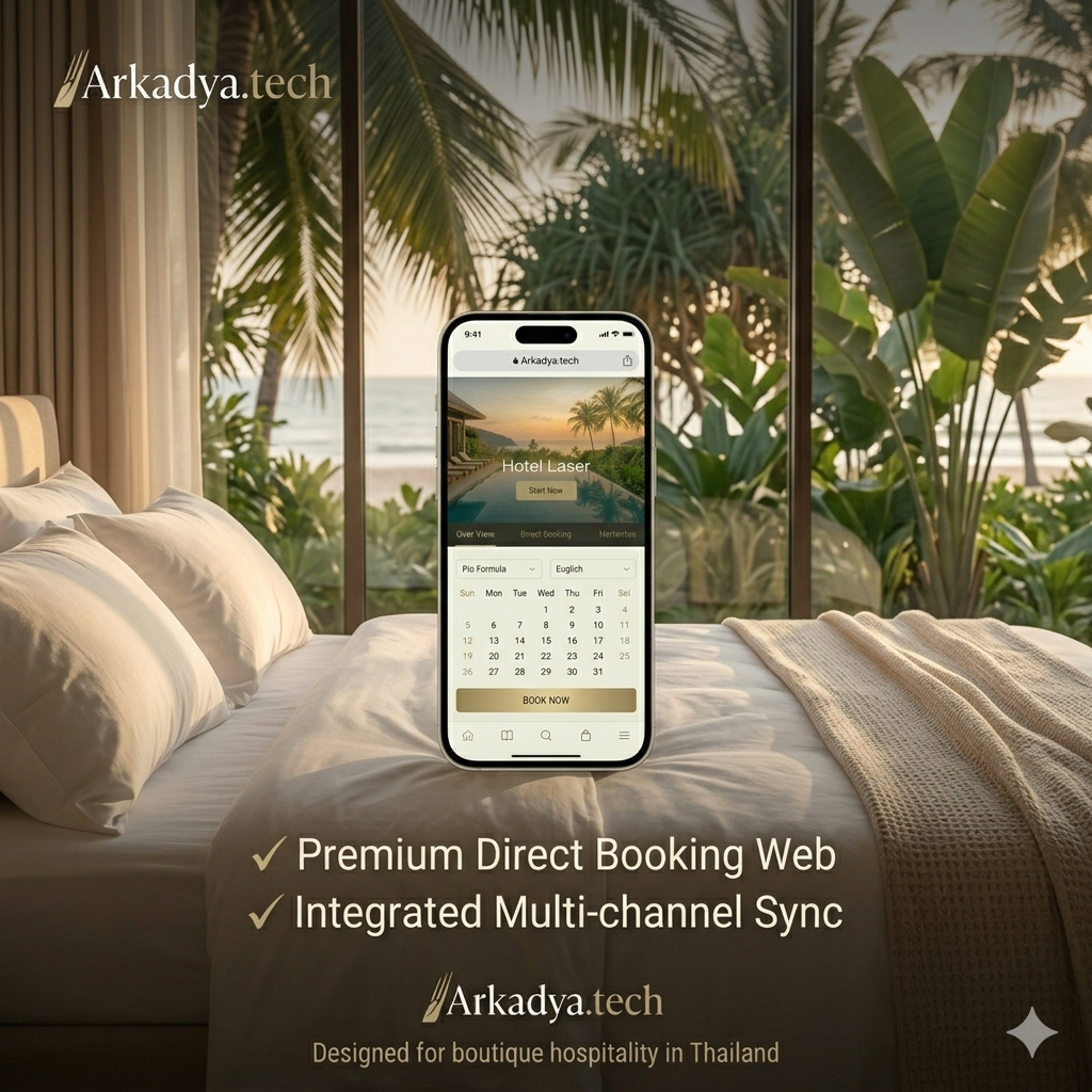 Luxury boutique hotel with direct booking website